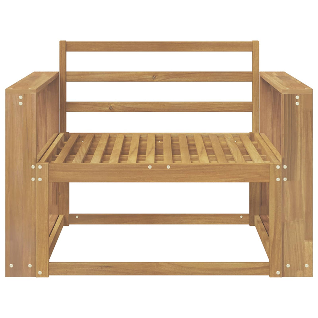 Outdoor Mittelsofa Massivholz Akazie Weiß