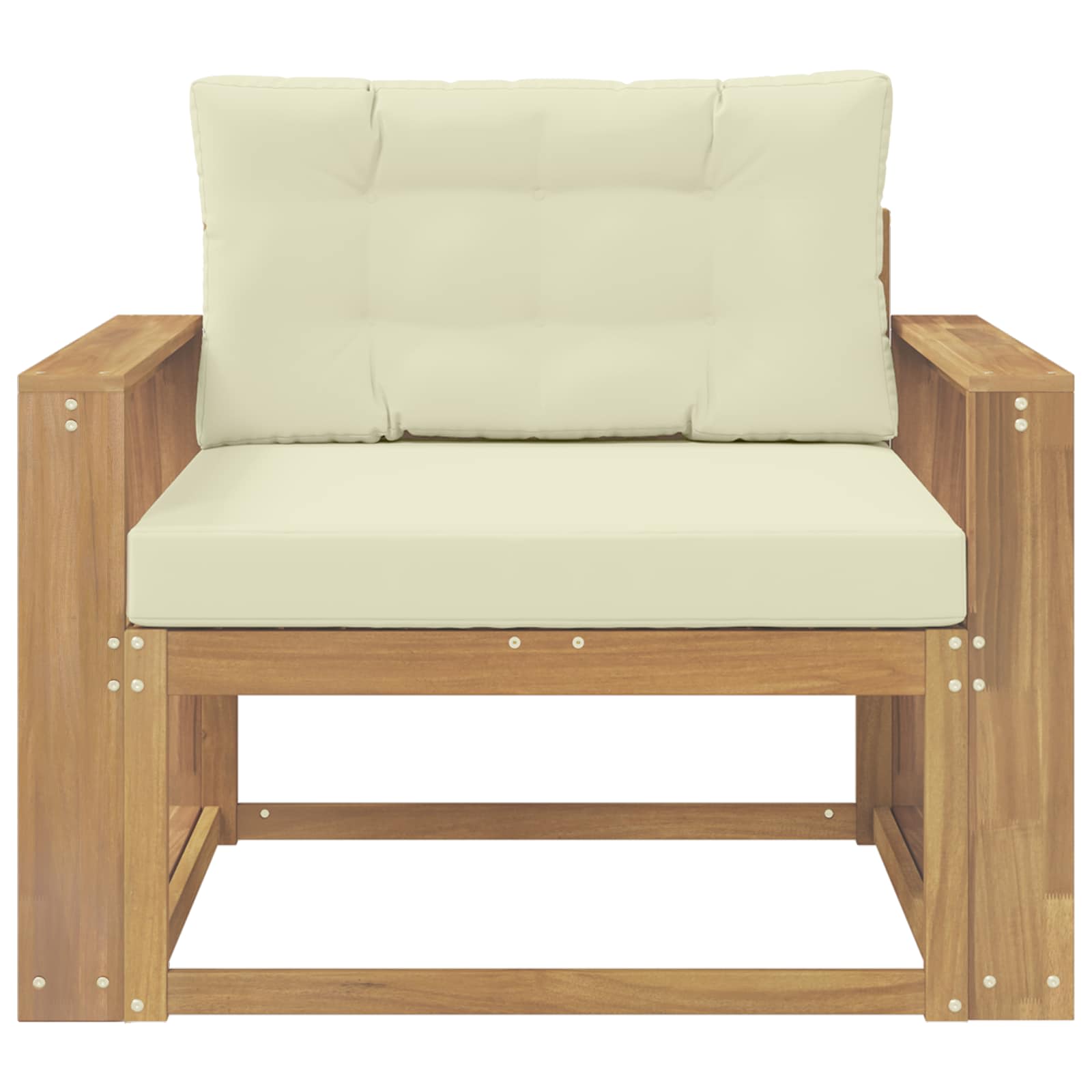 Outdoor Mittelsofa Polyester Weiß