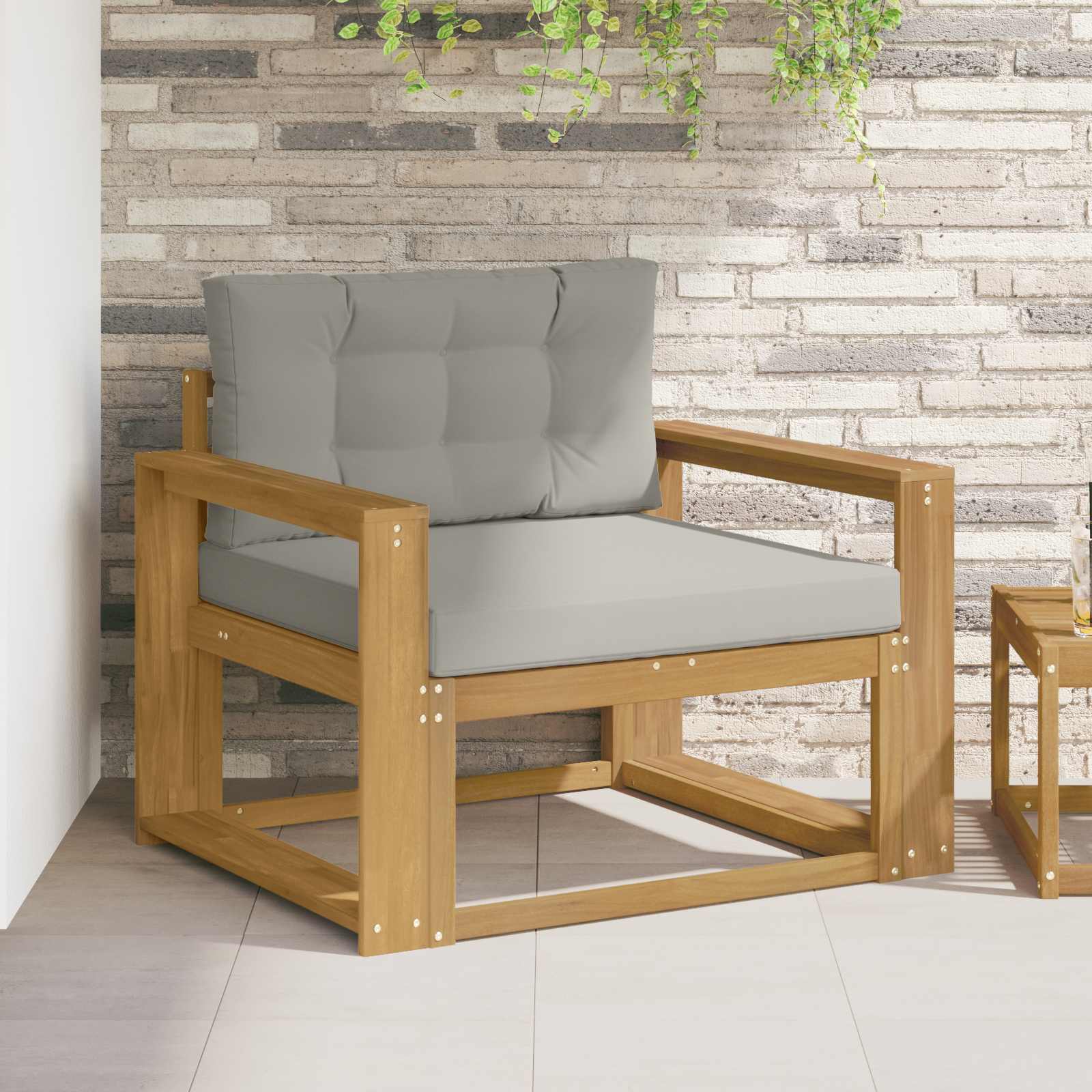 Outdoor Mittelsofa Polyester Weiß
