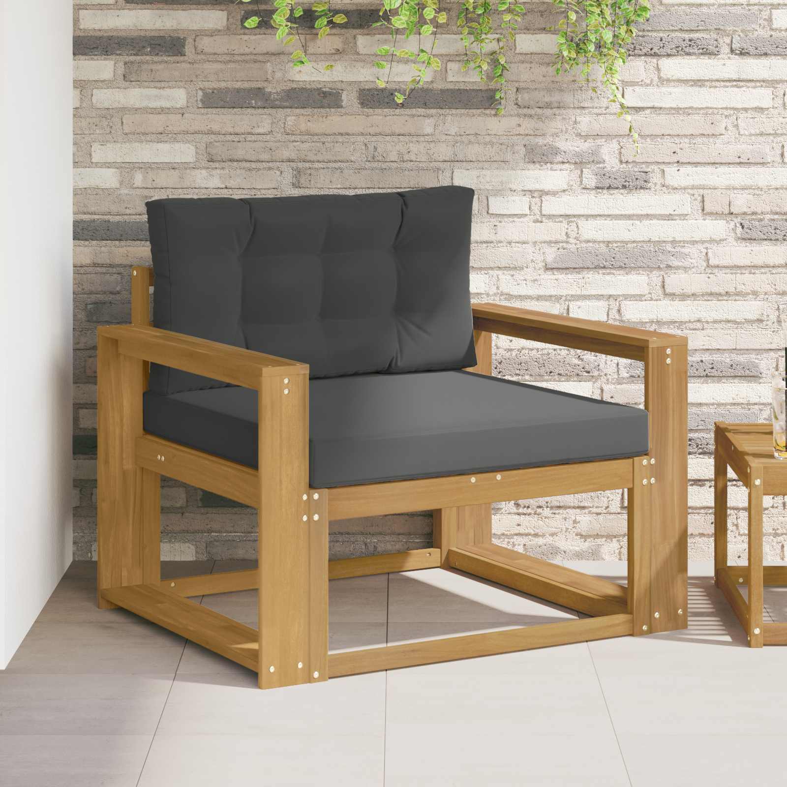 Outdoor Mittelsofa Polyester Weiß