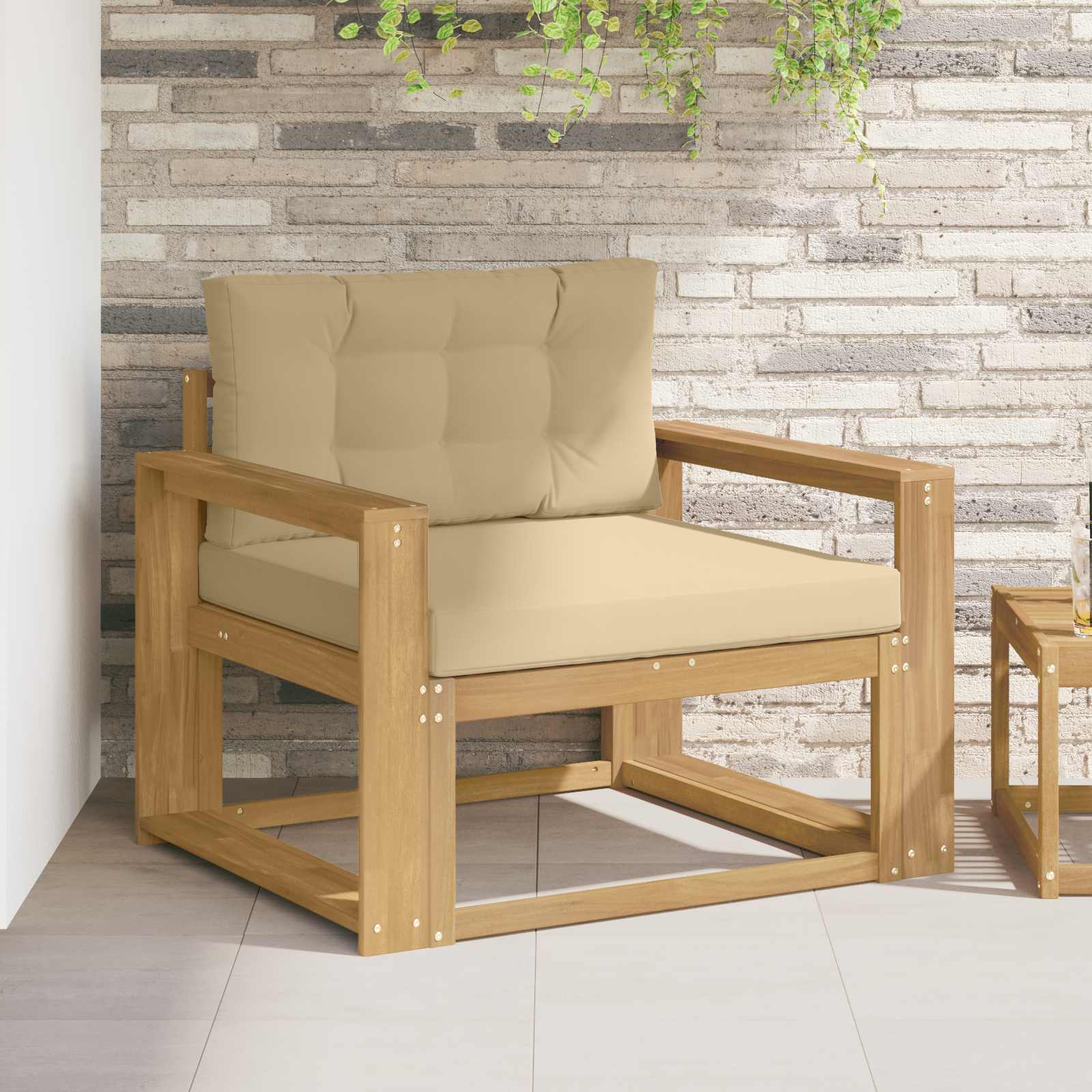 Outdoor Mittelsofa Polyester Weiß