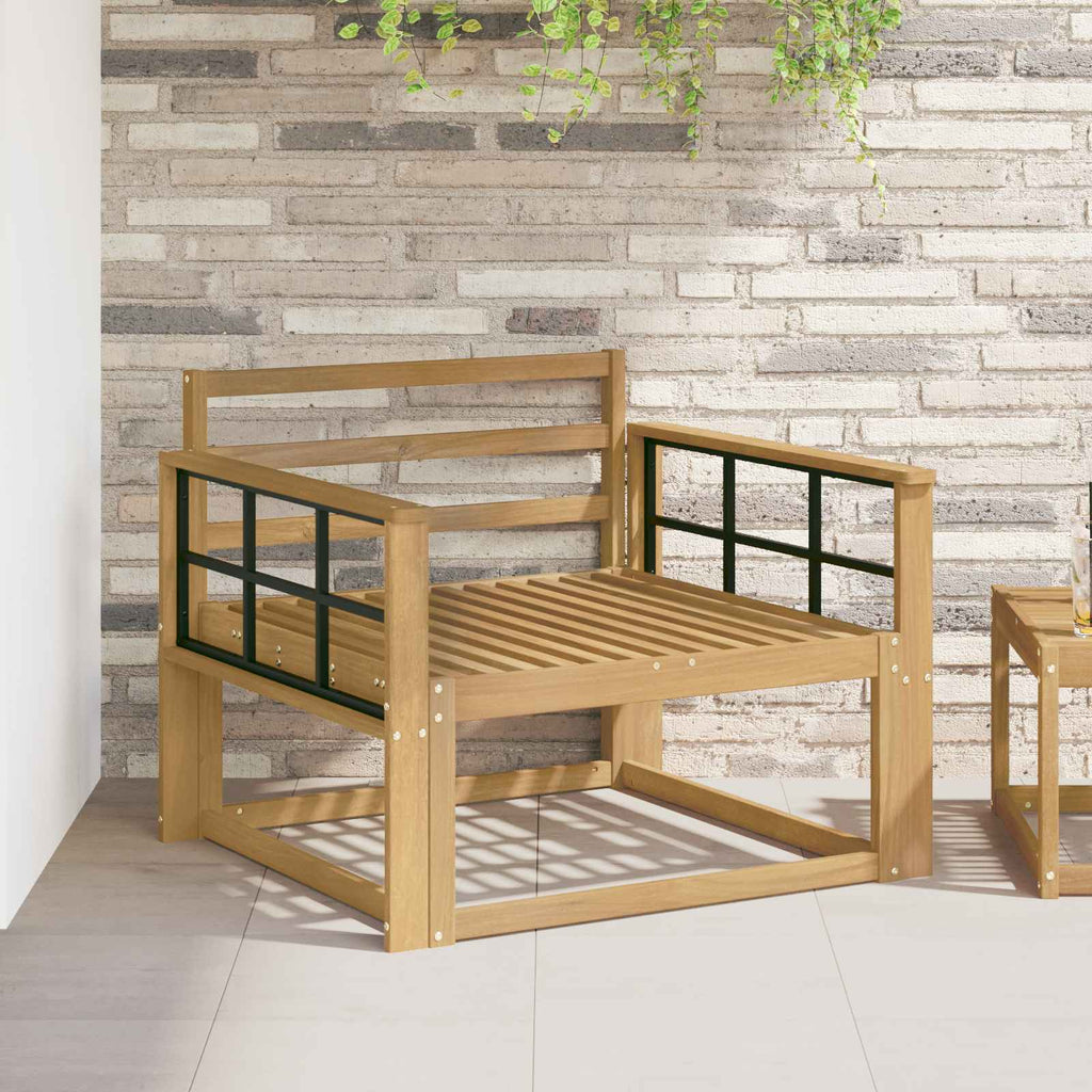 Outdoor Mittelsofa Massivholz Akazie Weiß