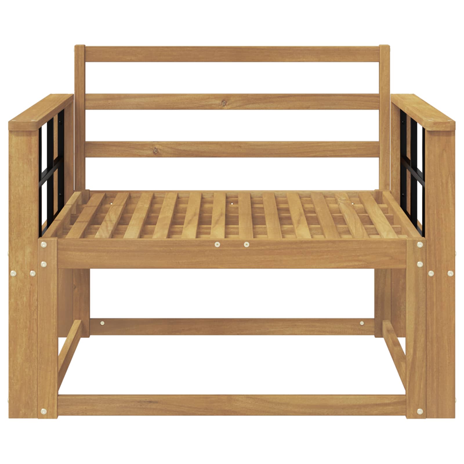 Outdoor Mittelsofa Massivholz Akazie Weiß