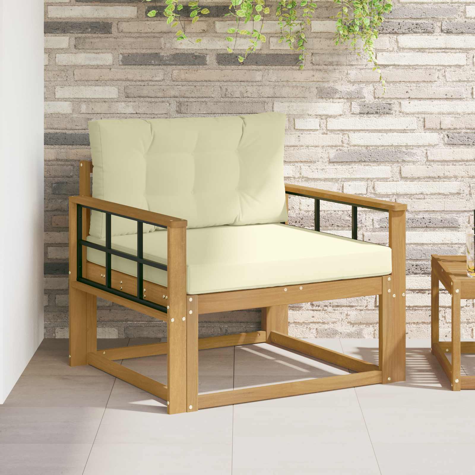 Outdoor Mittelsofa Polyester Weiß
