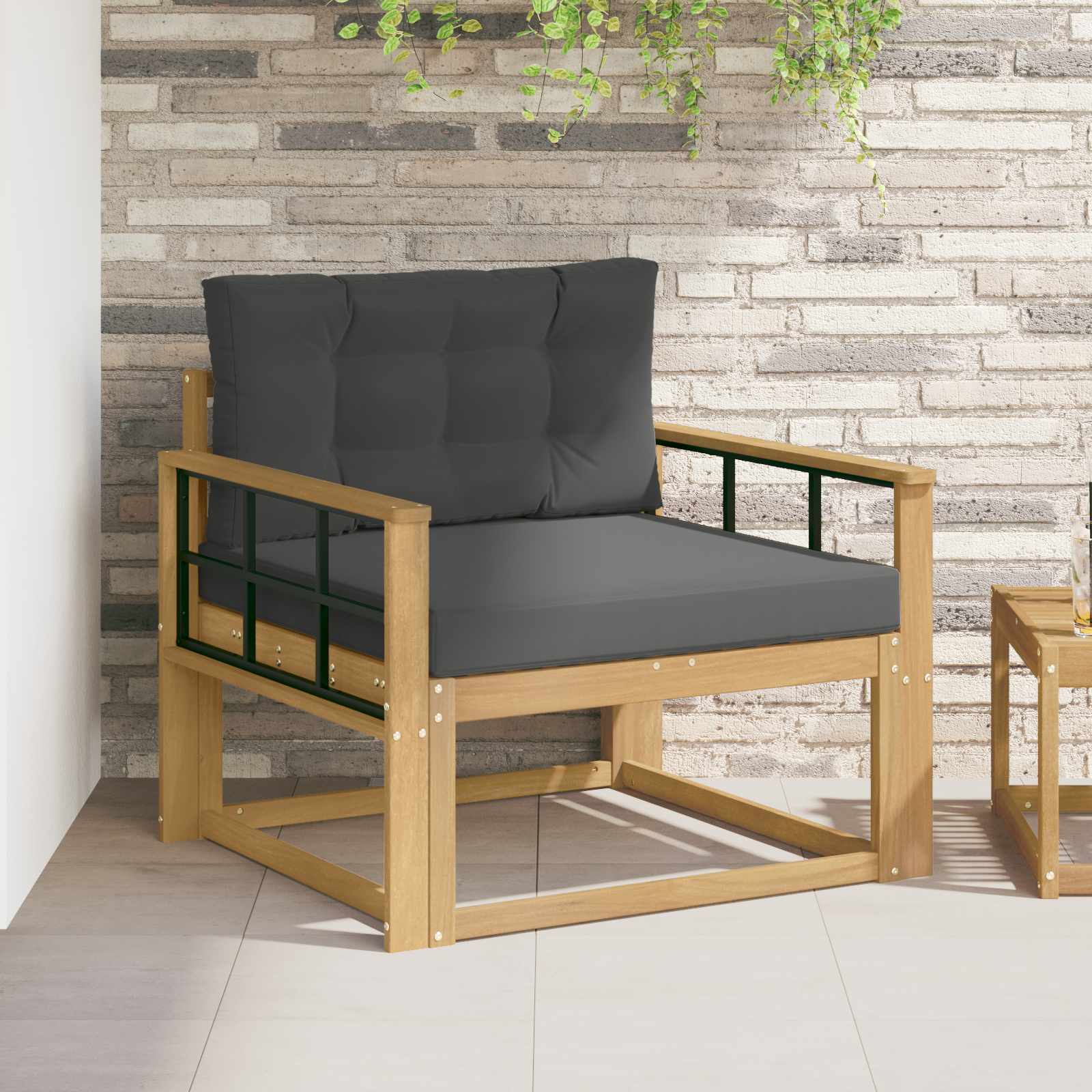 Outdoor Mittelsofa Polyester Weiß
