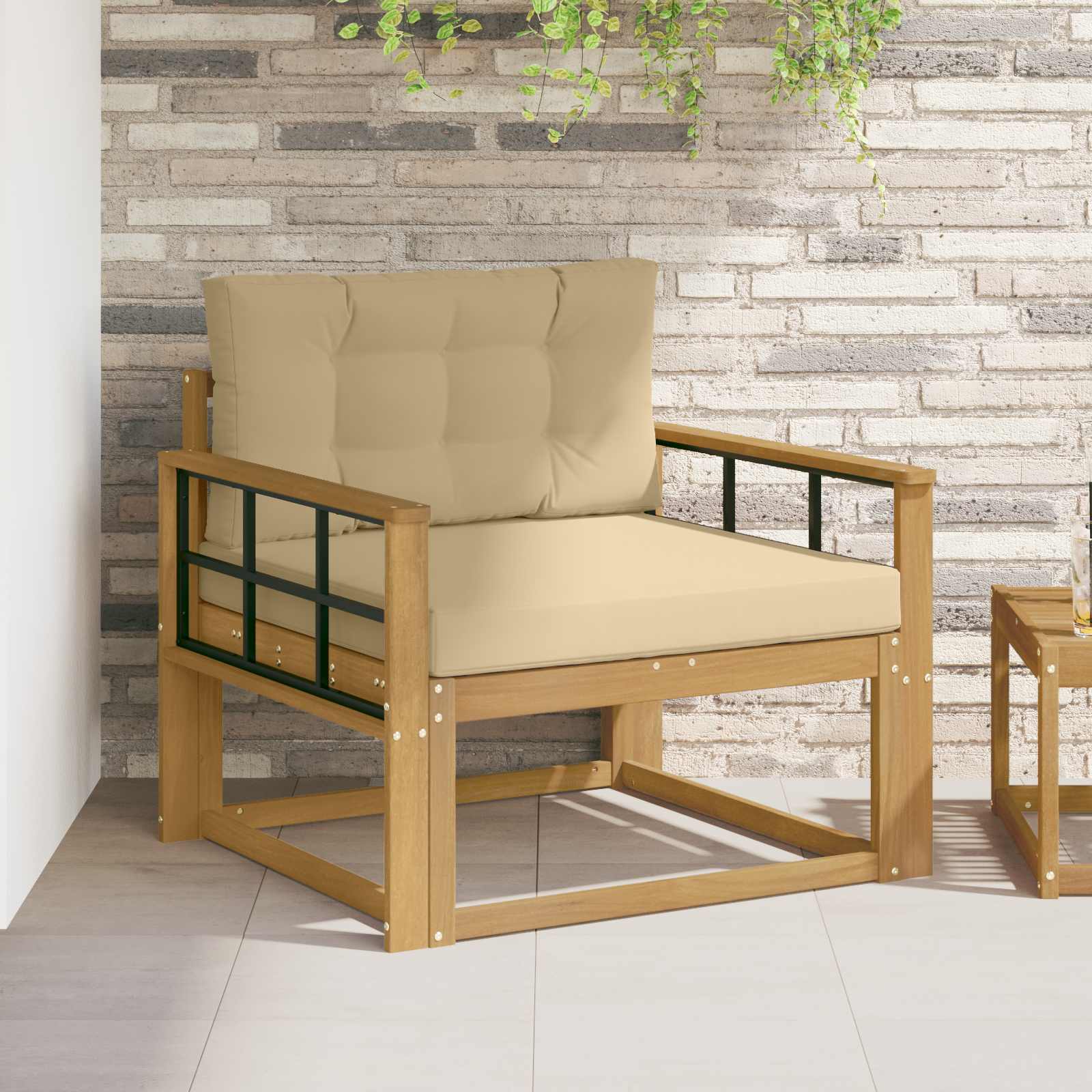 Outdoor Mittelsofa Polyester Weiß