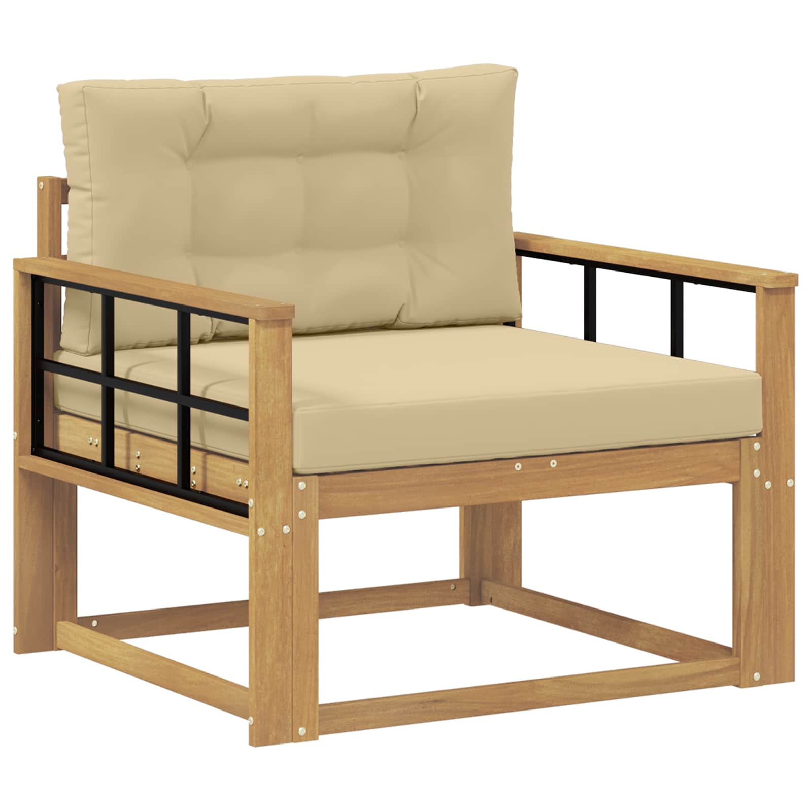 Outdoor Mittelsofa Polyester Weiß