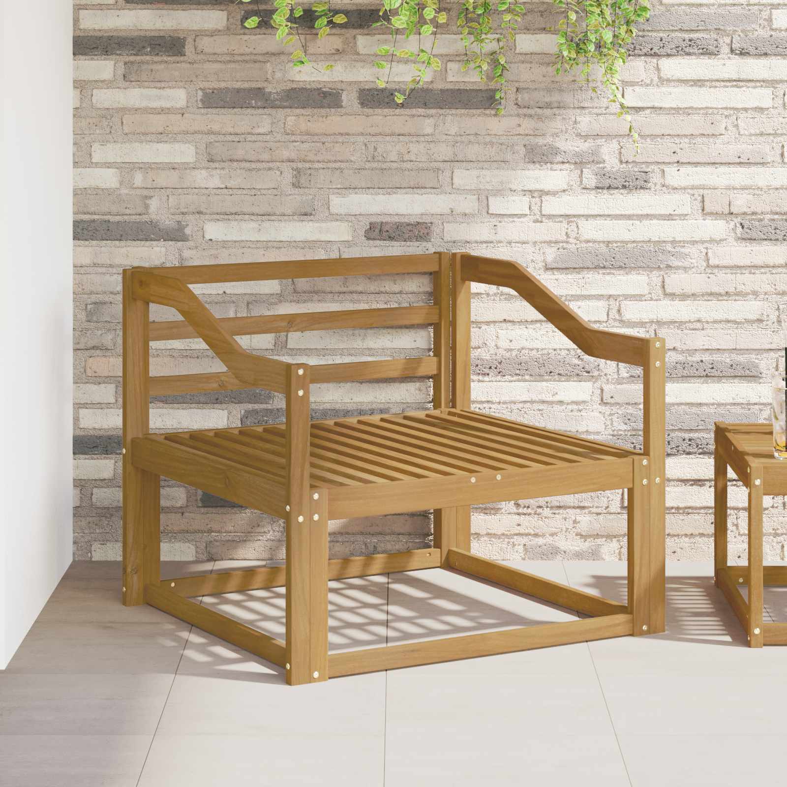 Outdoor Mittelsofa Massivholz Akazie Weiß