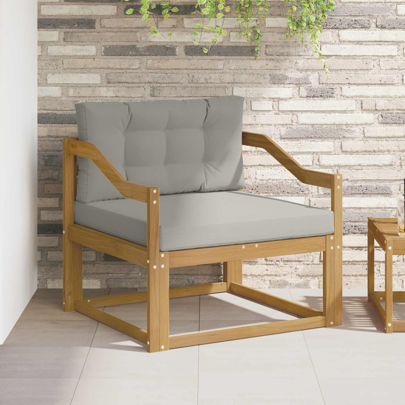 Outdoor Mittelsofa Polyester Weiß