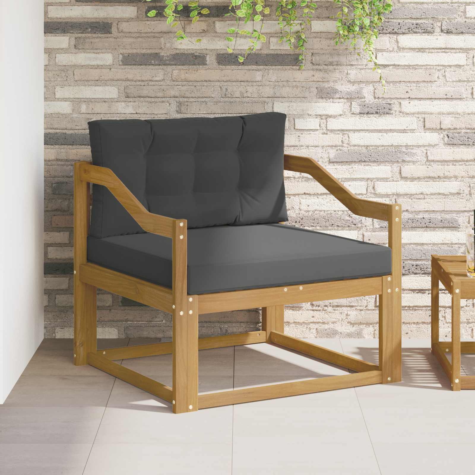 Outdoor Mittelsofa Polyester Weiß