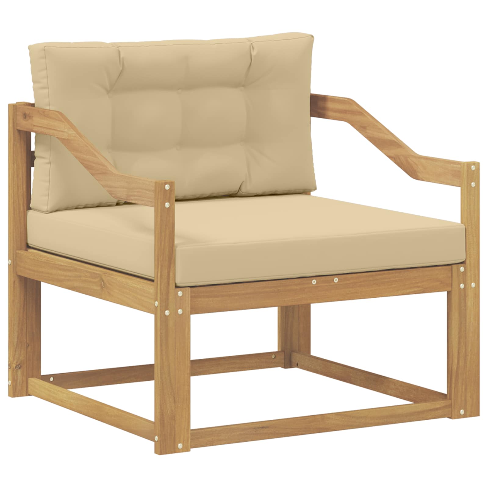 Outdoor Mittelsofa Polyester Weiß