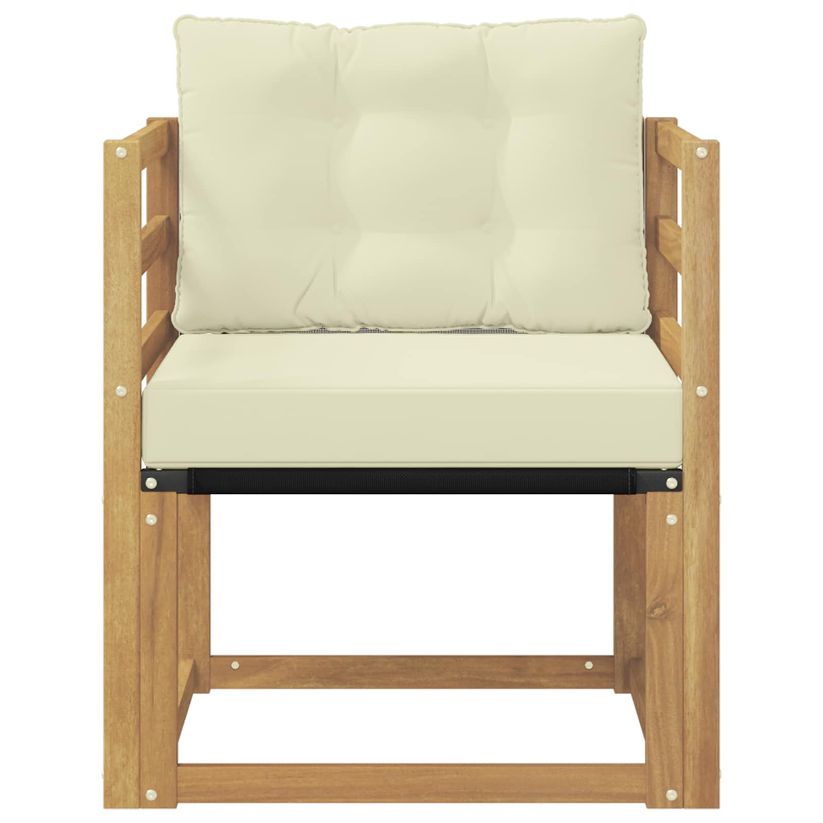 Outdoor-Sofa Massives Akazienholz und Textilene Weiß