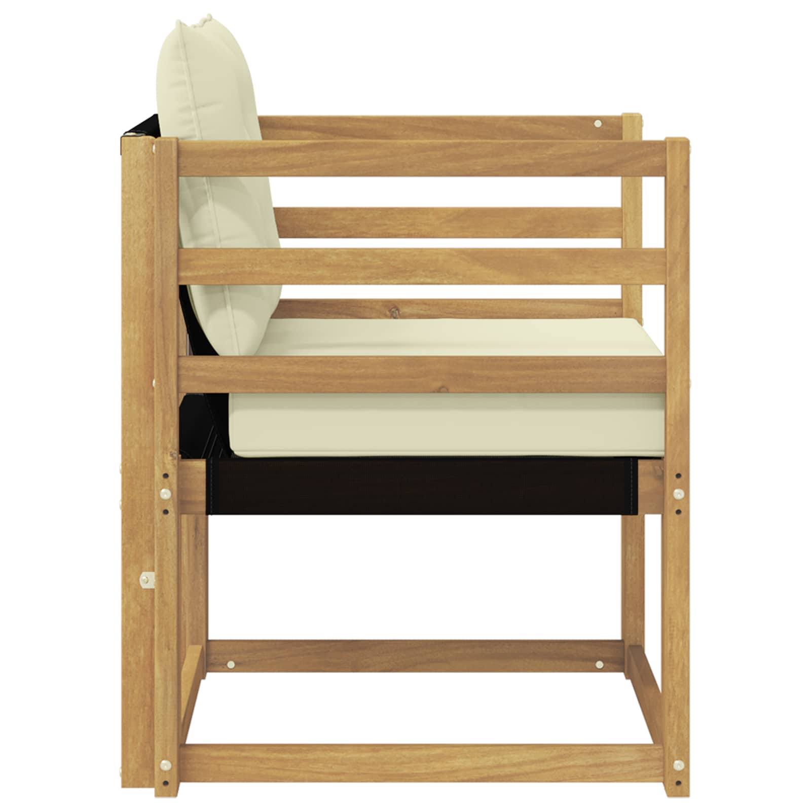 Outdoor-Sofa Massives Akazienholz und Textilene Weiß