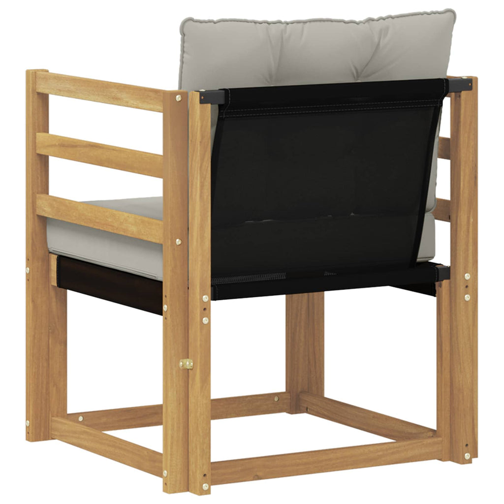 Outdoor-Sofa Massives Akazienholz und Textilene Weiß