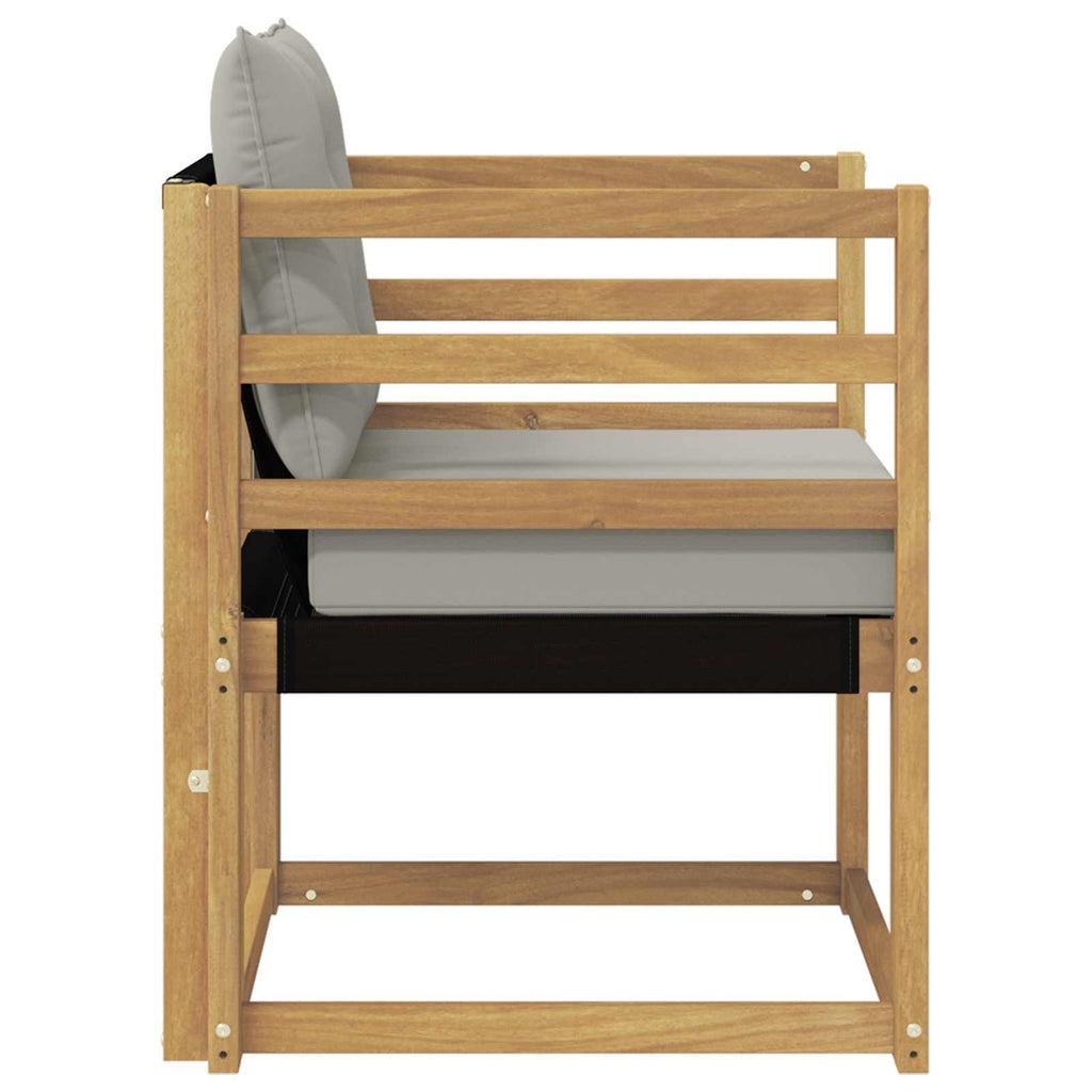 Outdoor-Sofa Massives Akazienholz und Textilene Weiß