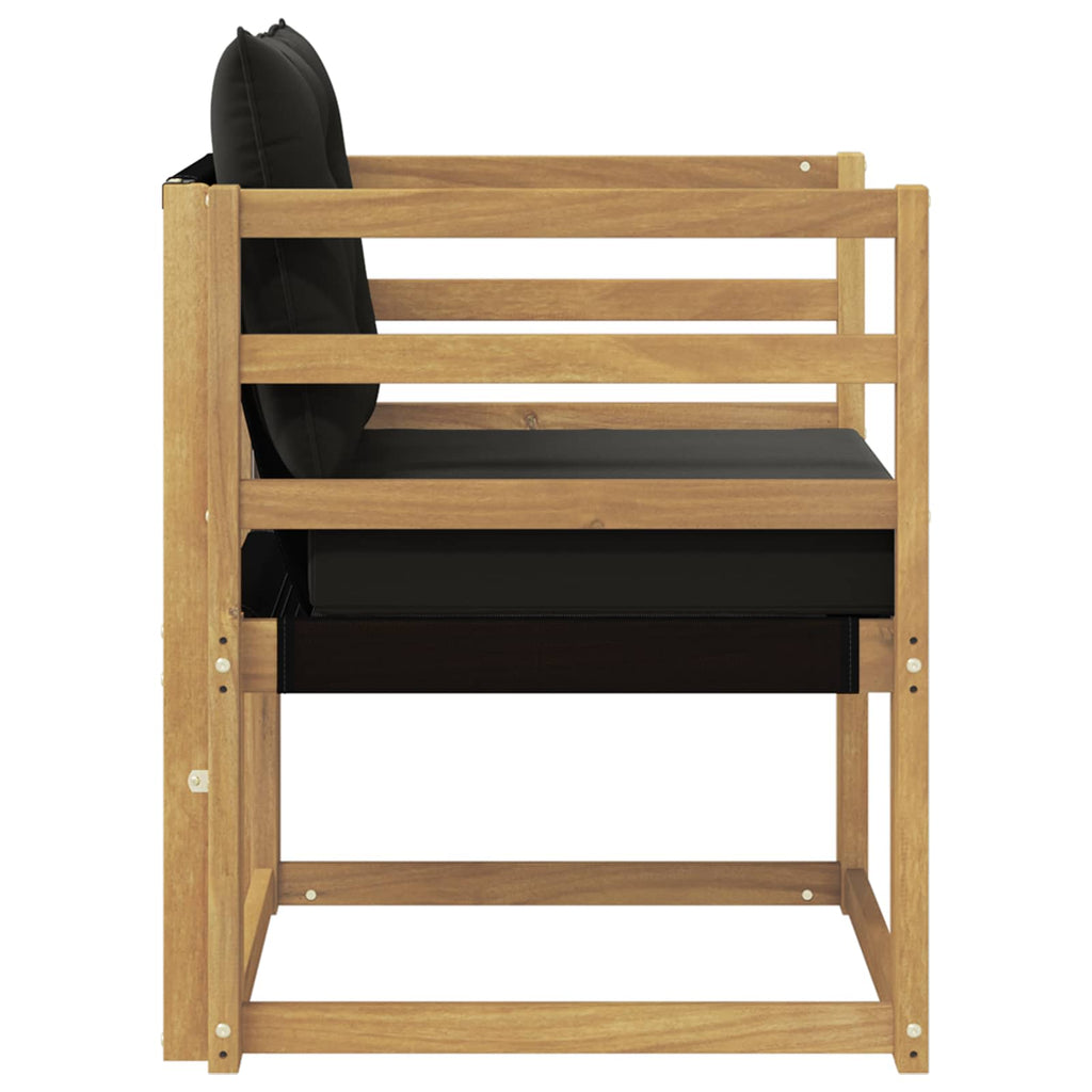 Outdoor-Sofa Massives Akazienholz und Textilene Weiß