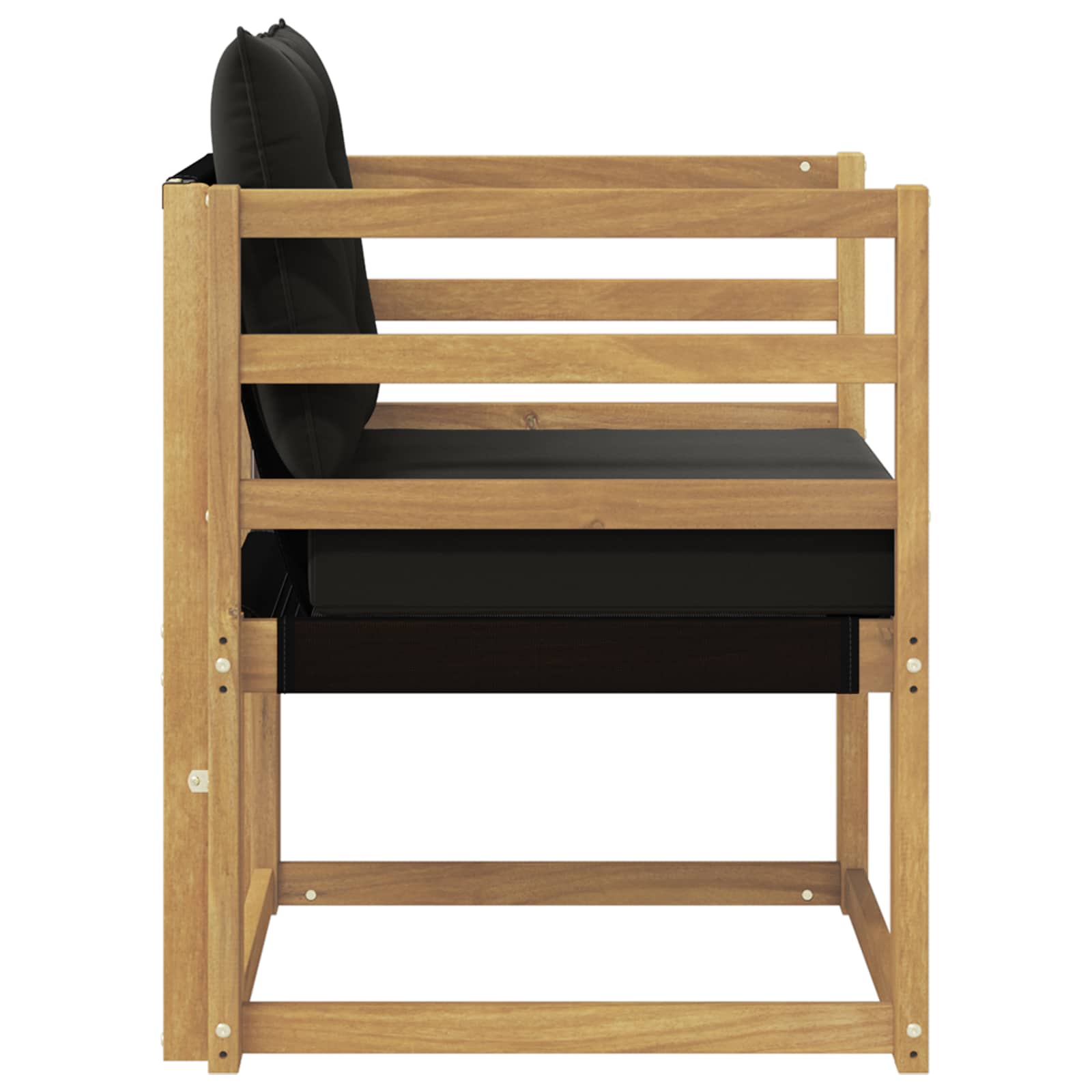 Outdoor-Sofa Massives Akazienholz und Textilene Weiß