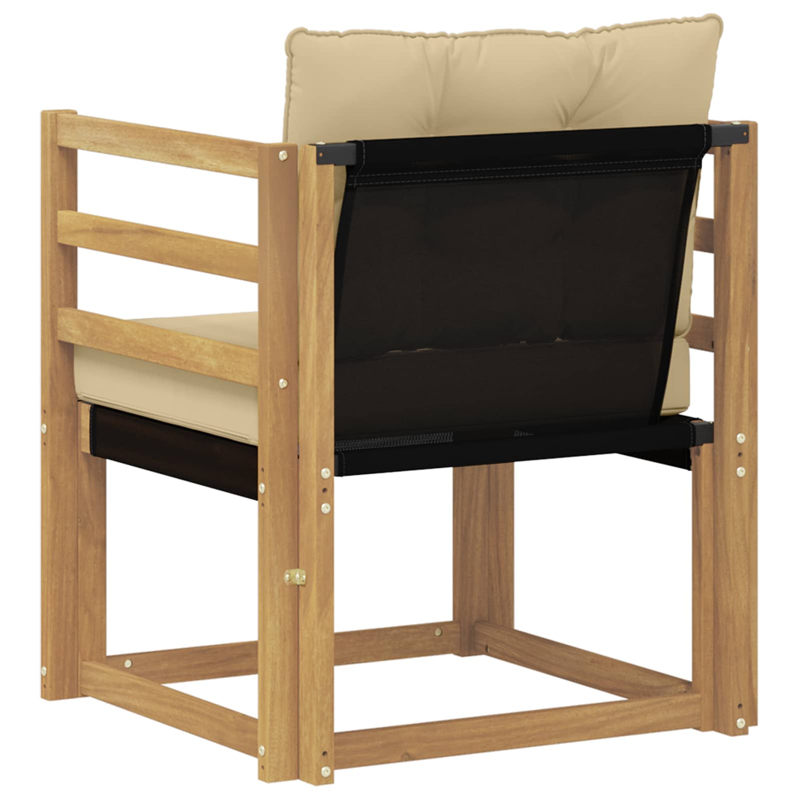 Outdoor-Sofa Massives Akazienholz und Textilene Weiß