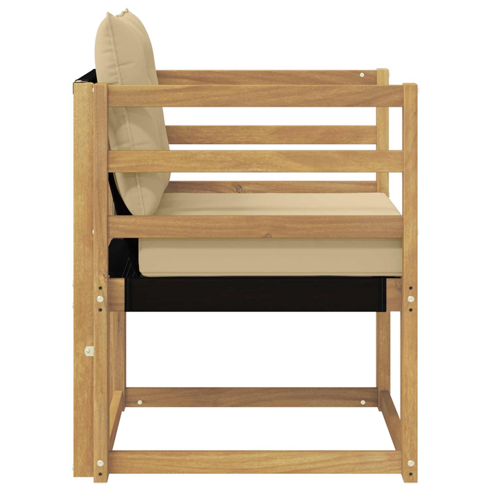 Outdoor-Sofa Massives Akazienholz und Textilene Weiß