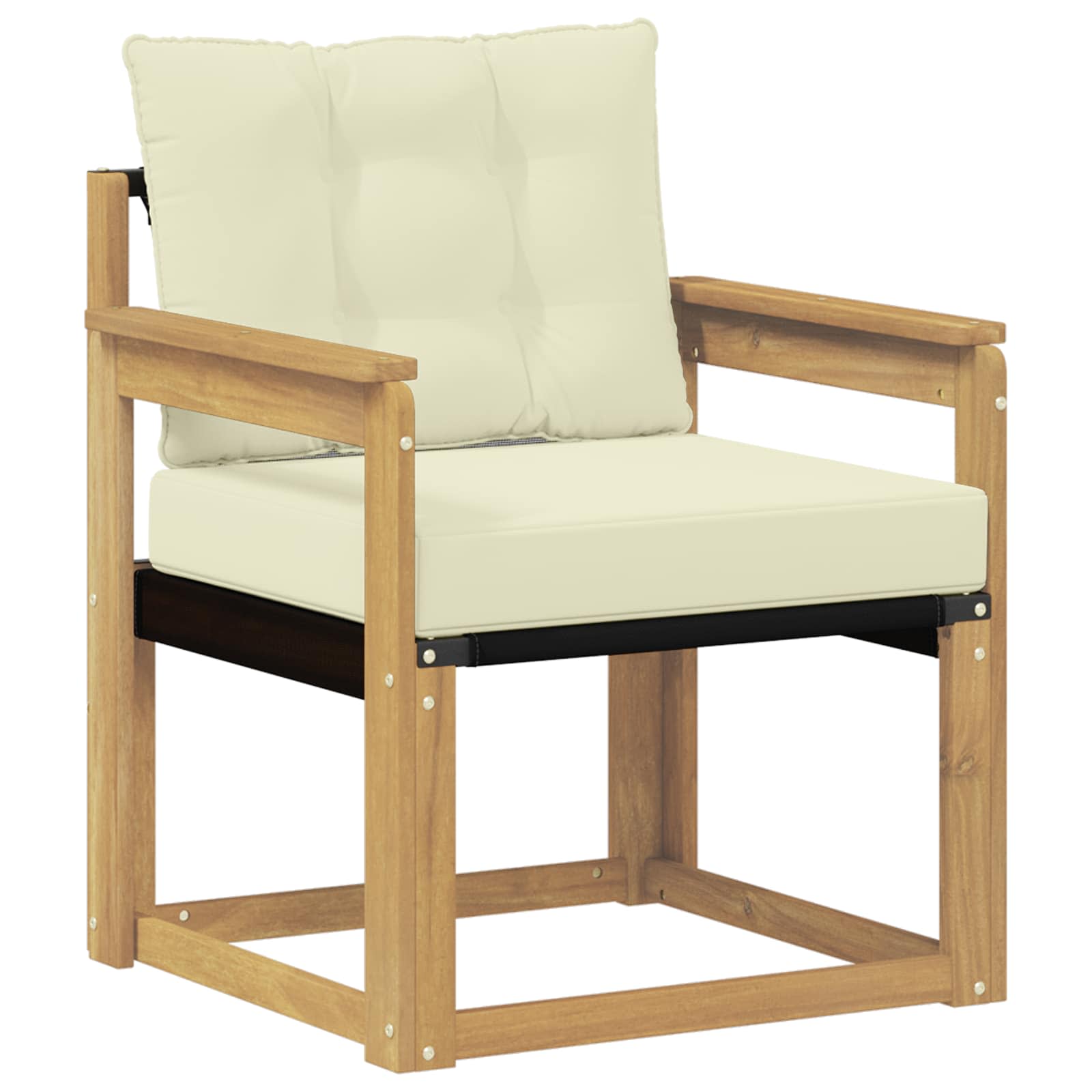 Outdoor-Sofa Massives Akazienholz und Textilene Weiß