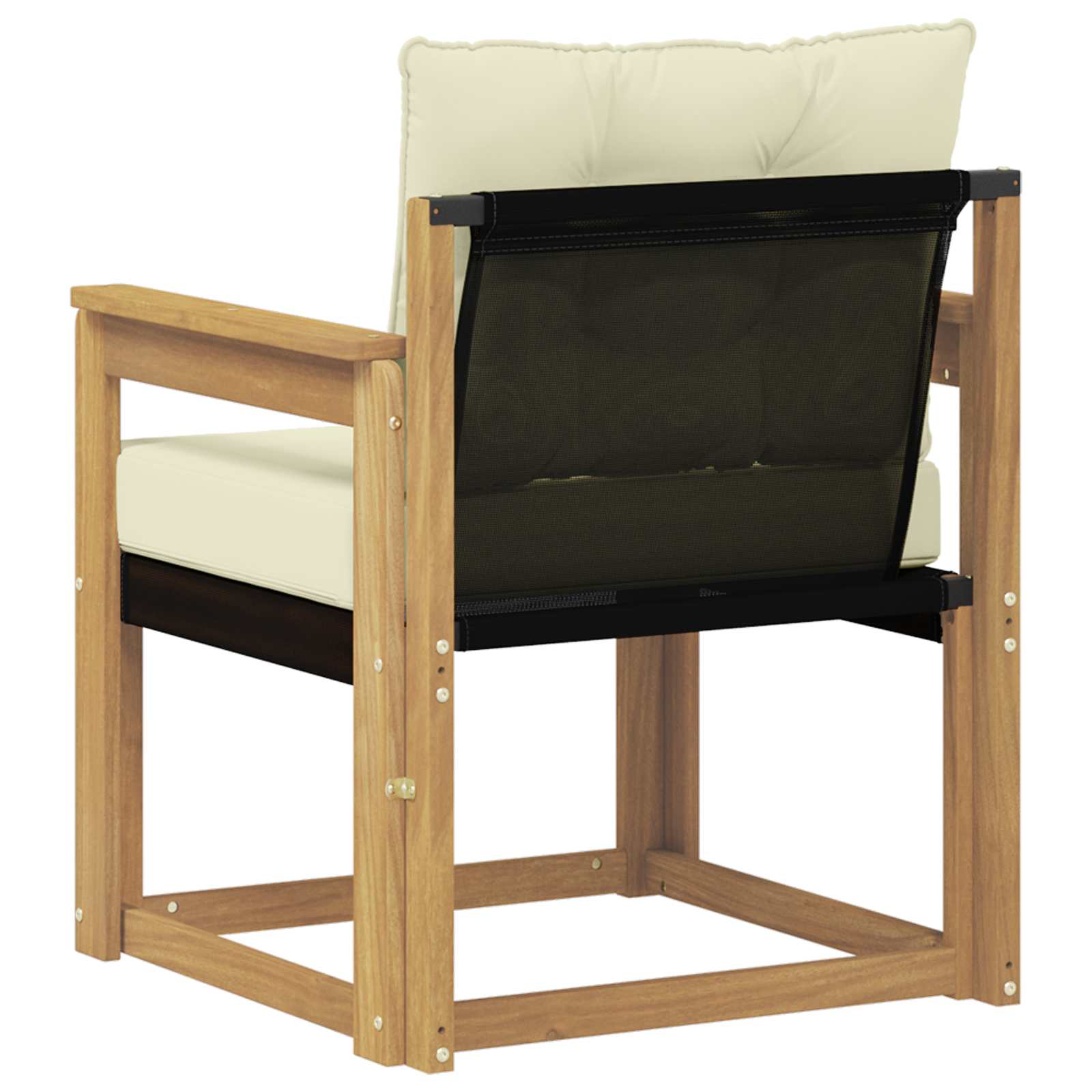 Outdoor-Sofa Massives Akazienholz und Textilene Weiß