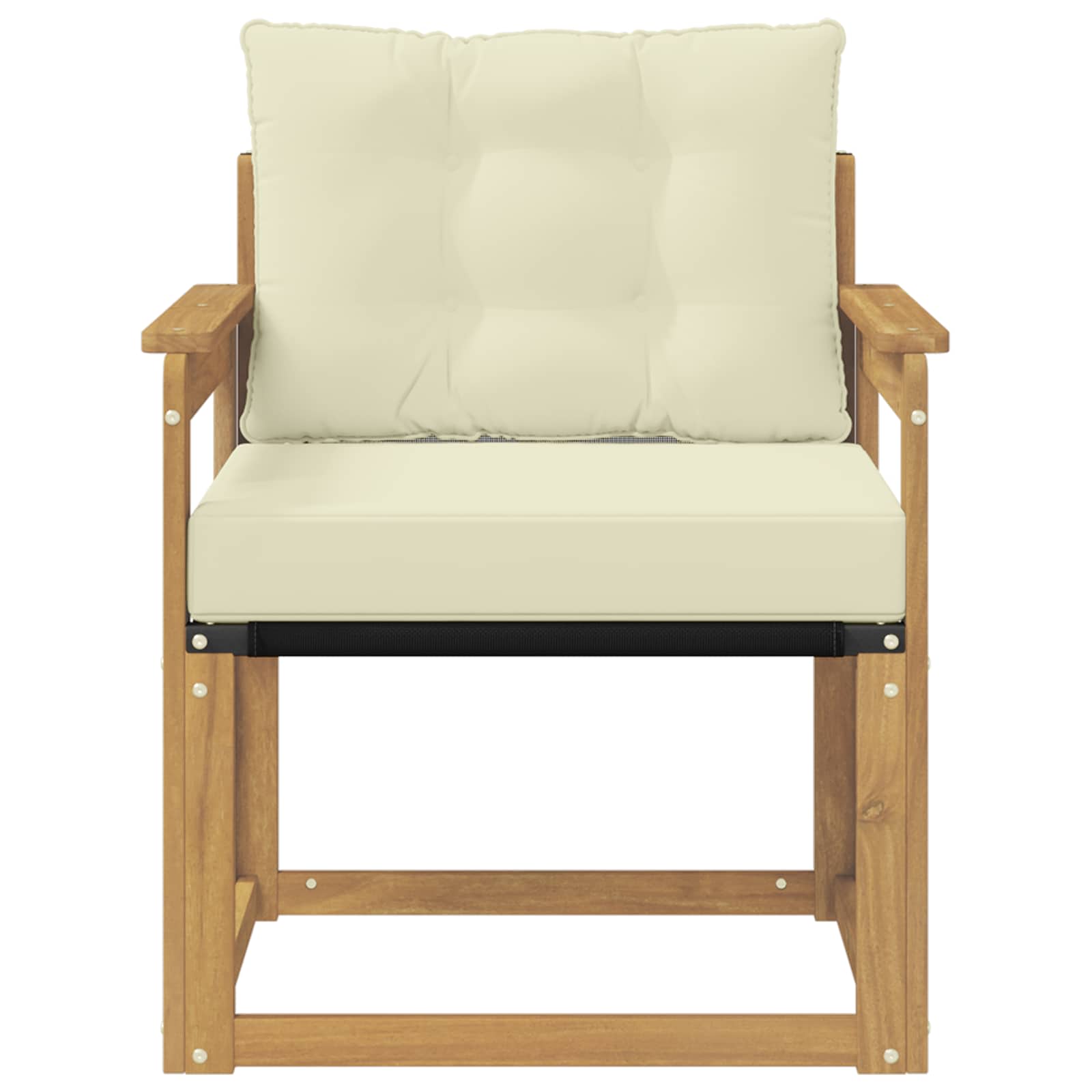 Outdoor-Sofa Massives Akazienholz und Textilene Weiß