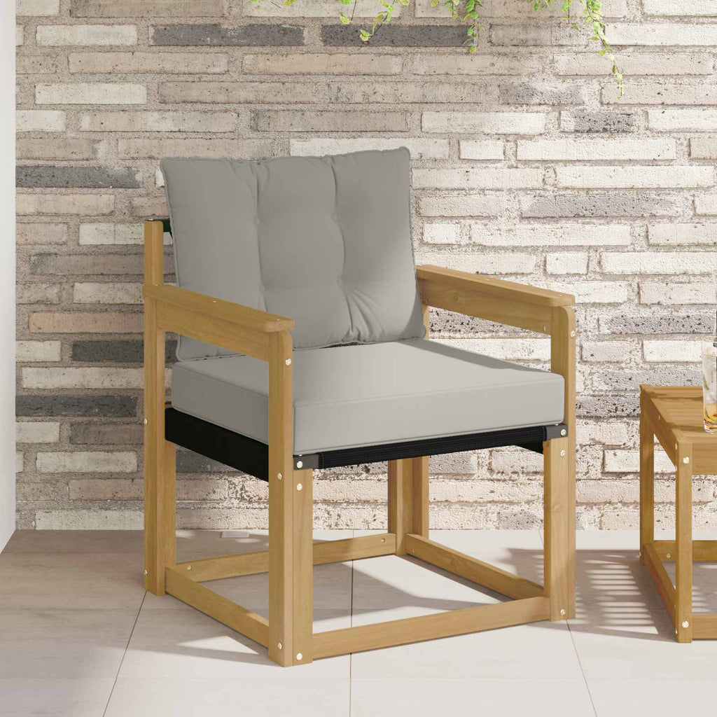 Outdoor-Sofa Massives Akazienholz und Textilene Weiß