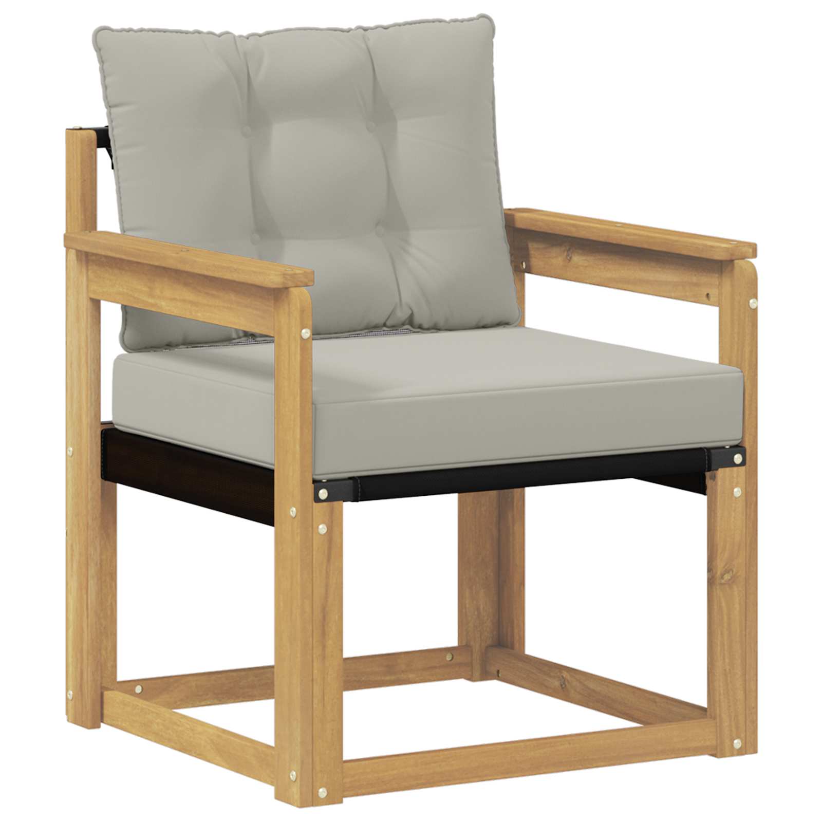 Outdoor-Sofa Massives Akazienholz und Textilene Weiß
