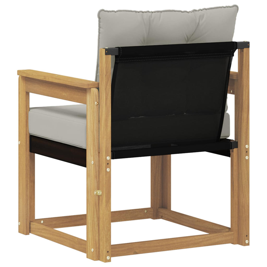 Outdoor-Sofa Massives Akazienholz und Textilene Weiß
