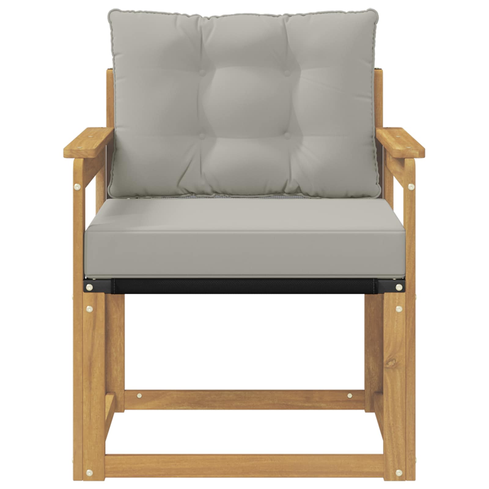 Outdoor-Sofa Massives Akazienholz und Textilene Weiß
