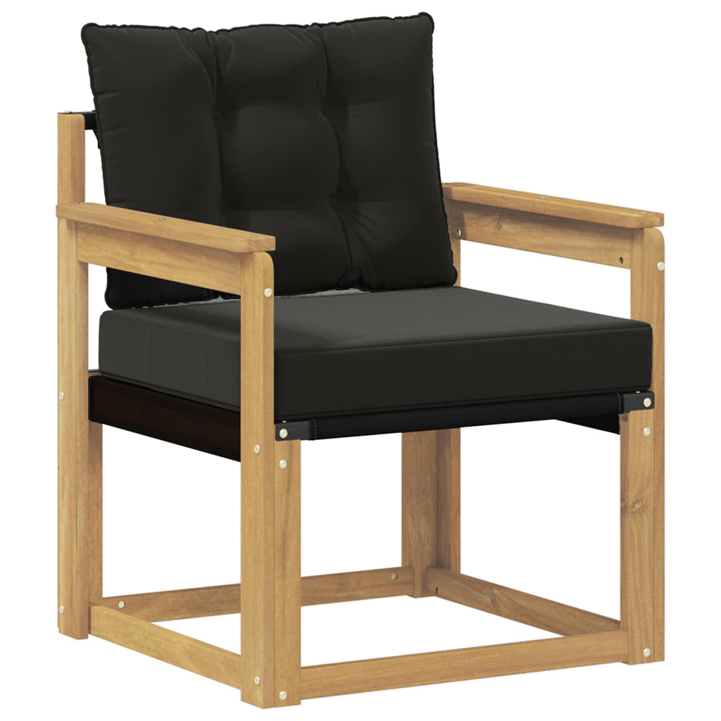 Outdoor-Sofa Massives Akazienholz und Textilene Weiß