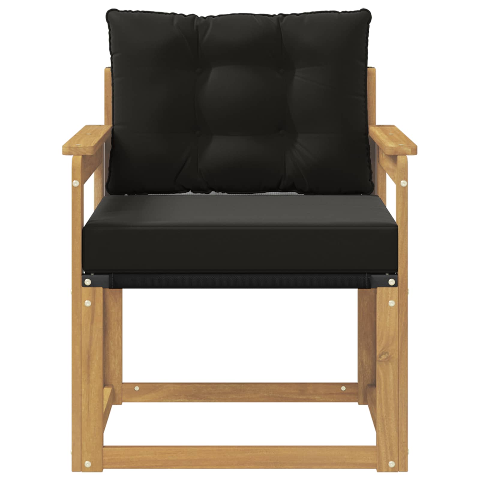 Outdoor-Sofa Massives Akazienholz und Textilene Weiß