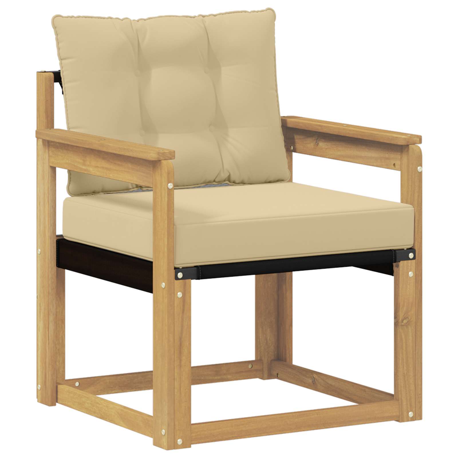 Outdoor-Sofa Massives Akazienholz und Textilene Weiß