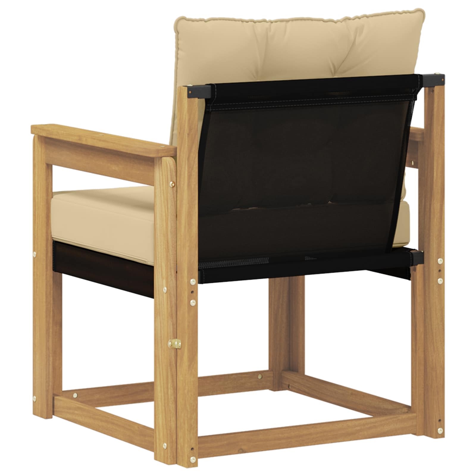 Outdoor-Sofa Massives Akazienholz und Textilene Weiß