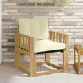 Outdoor-Sofa Massives Akazienholz und Textilene Weiß