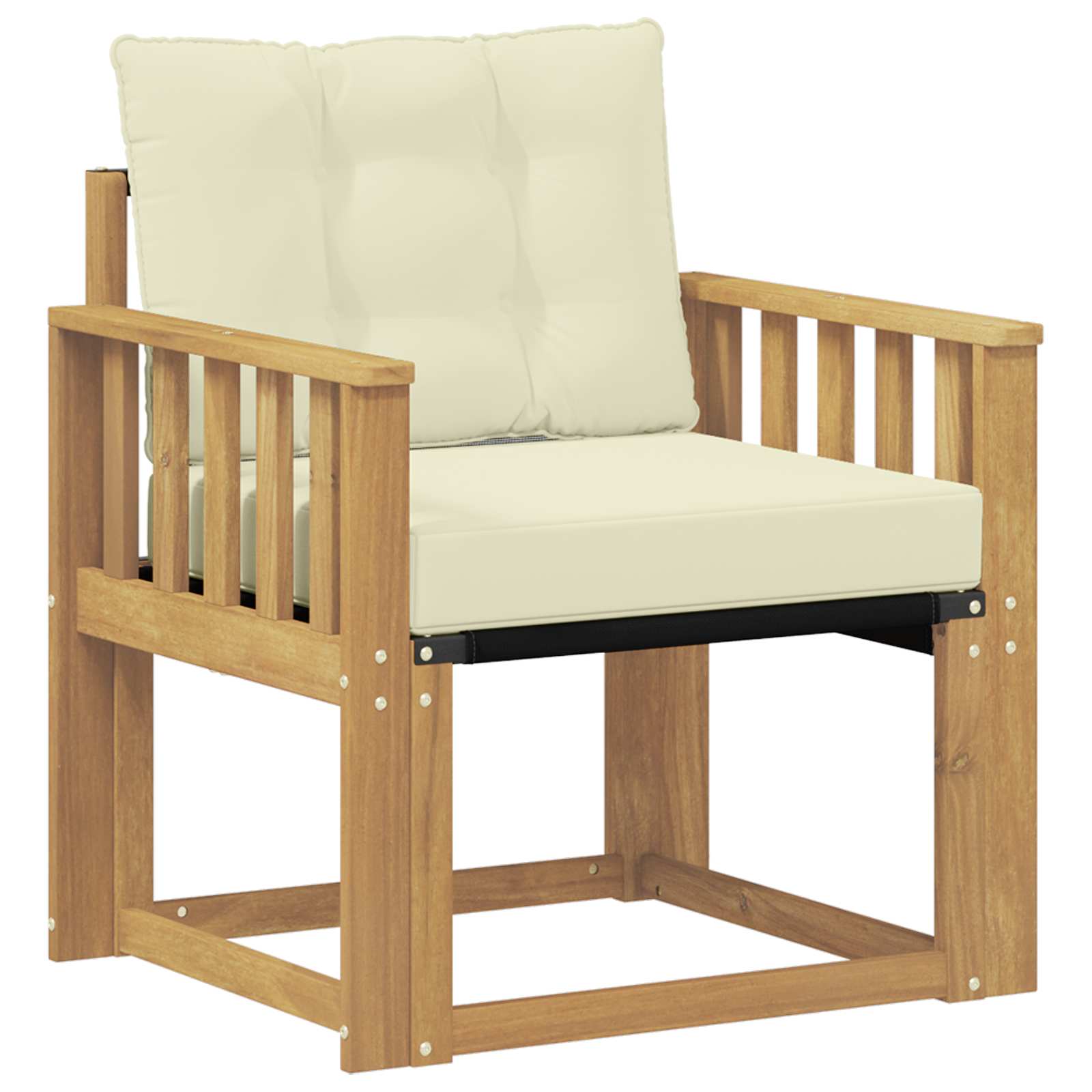 Outdoor-Sofa Massives Akazienholz und Textilene Weiß
