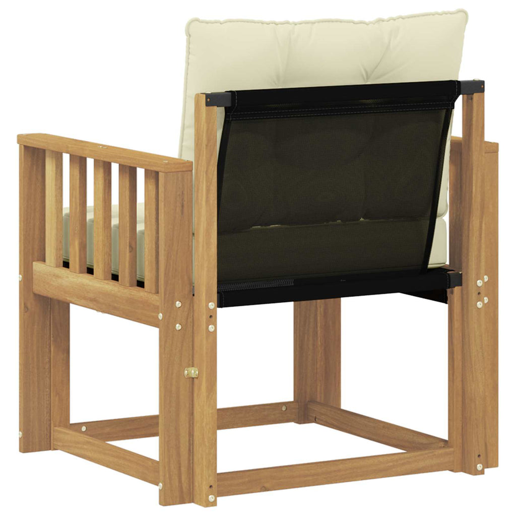 Outdoor-Sofa Massives Akazienholz und Textilene Weiß