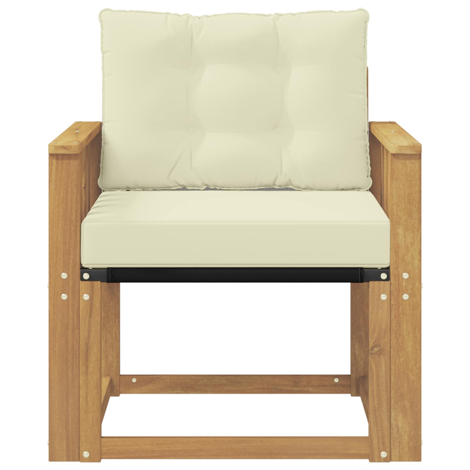 Outdoor-Sofa Massives Akazienholz und Textilene Weiß