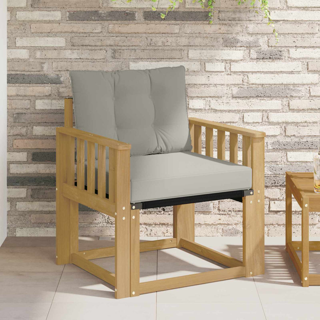 Outdoor-Sofa Massives Akazienholz und Textilene Weiß