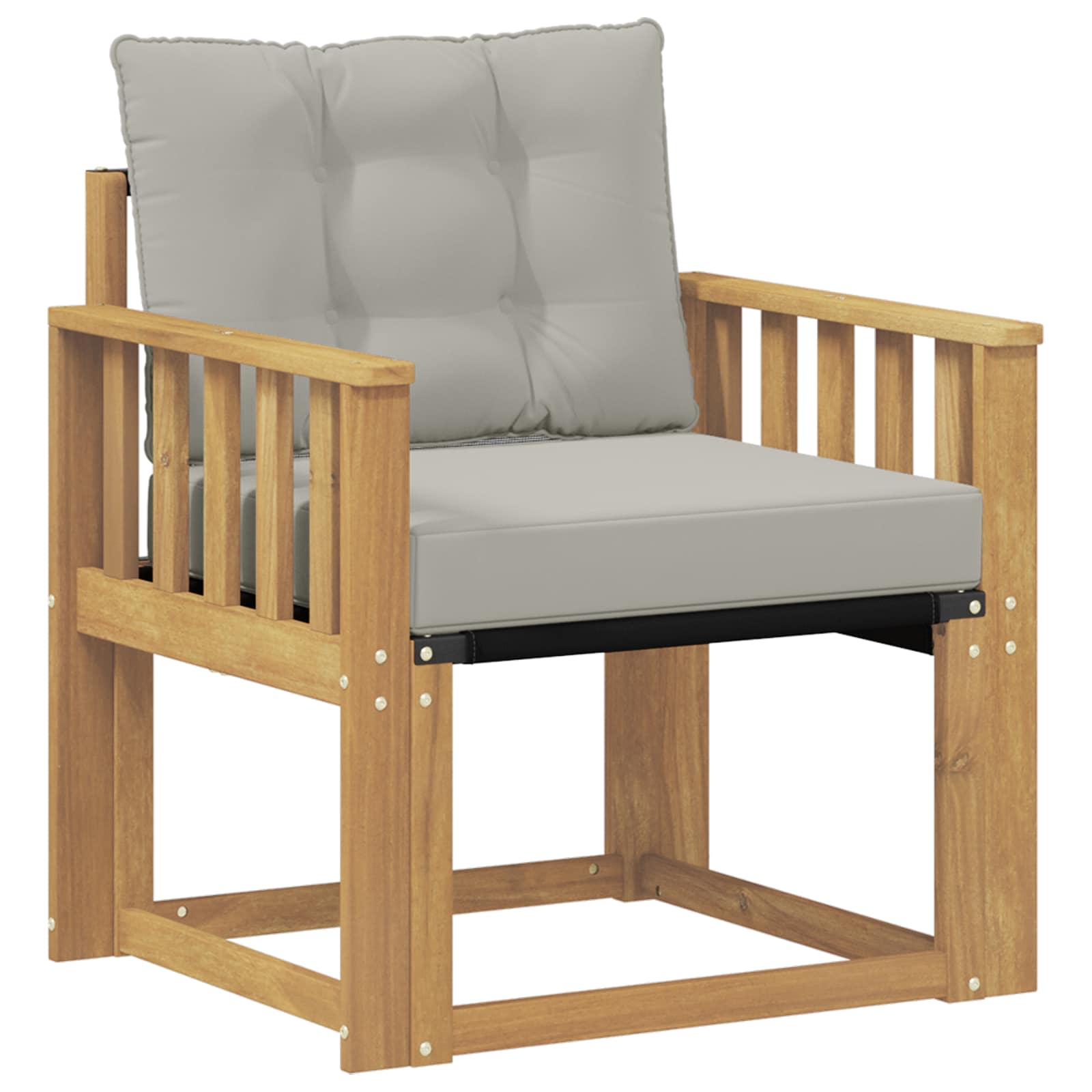 Outdoor-Sofa Massives Akazienholz und Textilene Weiß
