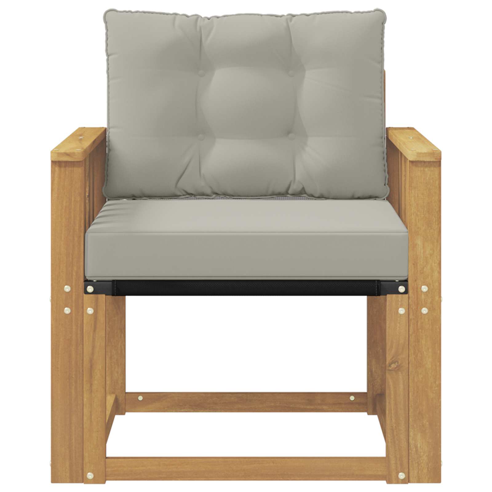 Outdoor-Sofa Massives Akazienholz und Textilene Weiß
