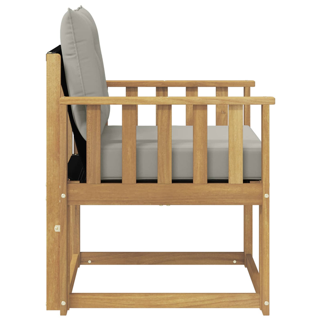 Outdoor-Sofa Massives Akazienholz und Textilene Weiß
