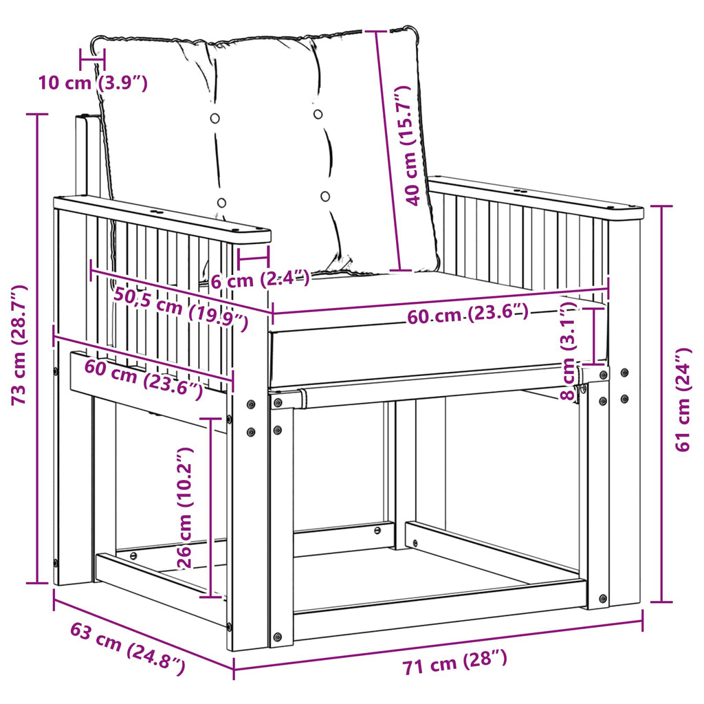 Outdoor-Sofa Massives Akazienholz und Textilene Weiß