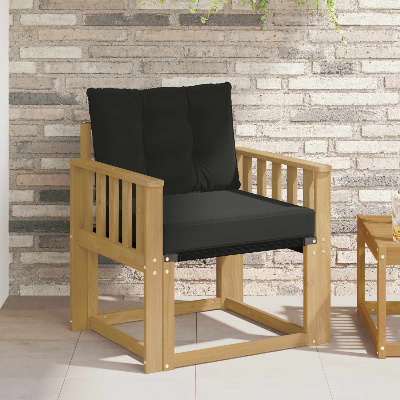 Outdoor-Sofa Massives Akazienholz und Textilene Weiß