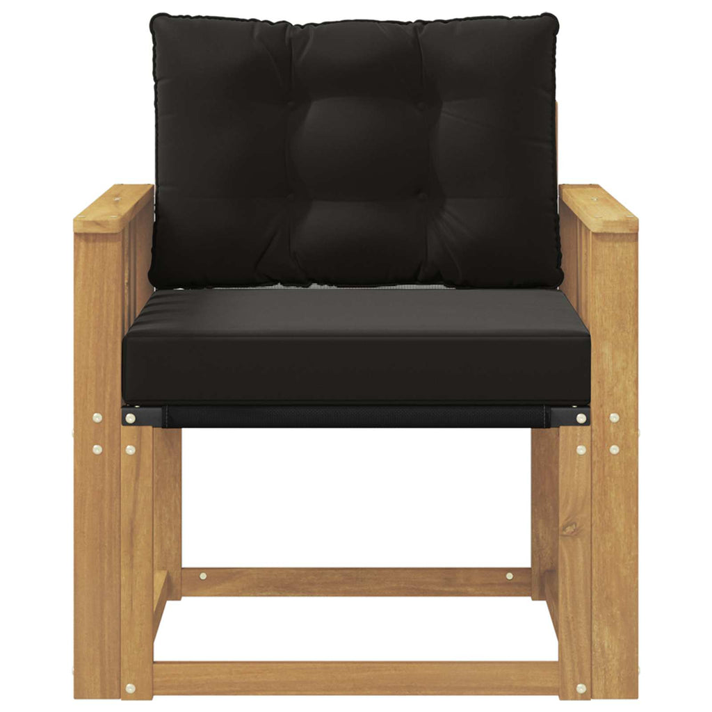 Outdoor-Sofa Massives Akazienholz und Textilene Weiß