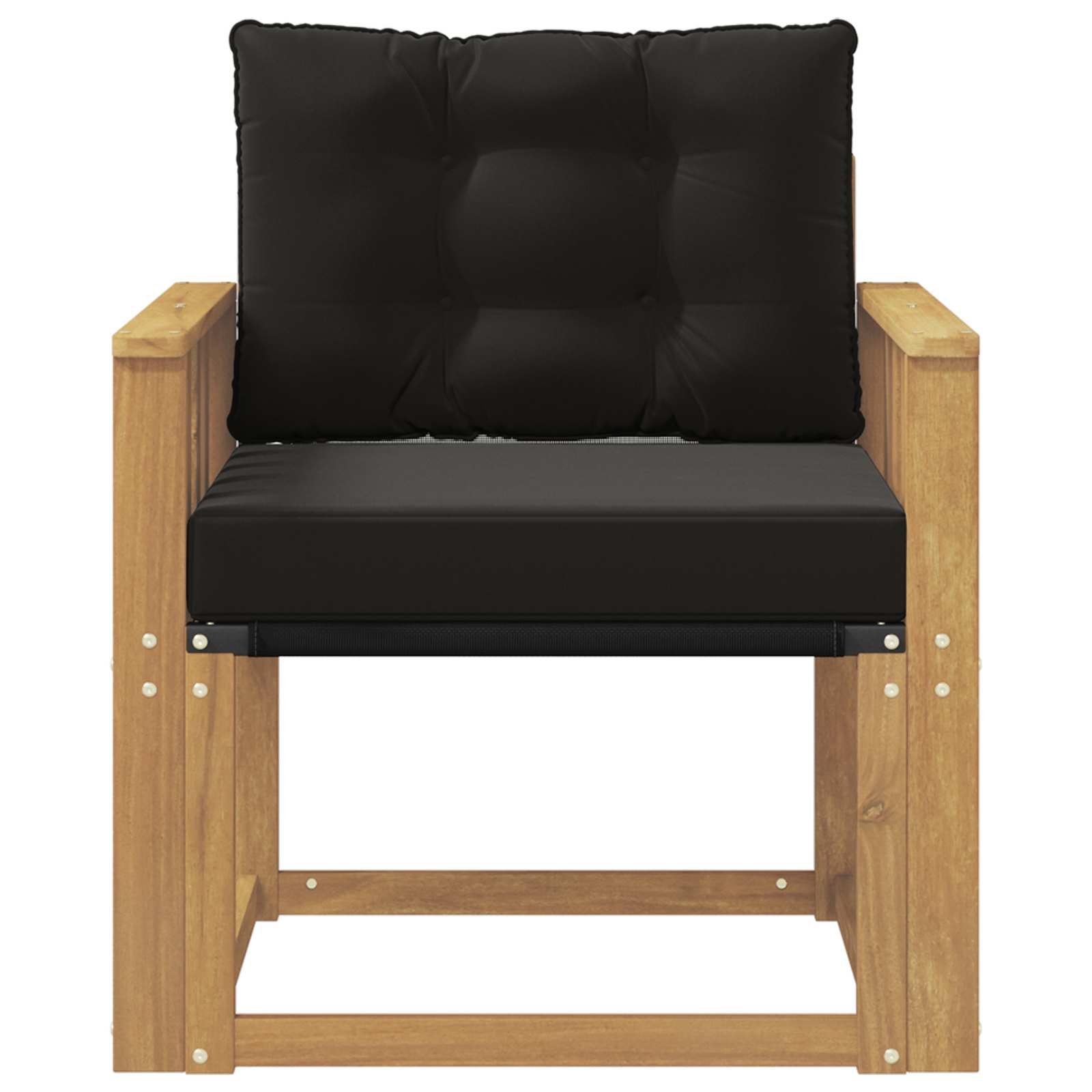 Outdoor-Sofa Massives Akazienholz und Textilene Weiß
