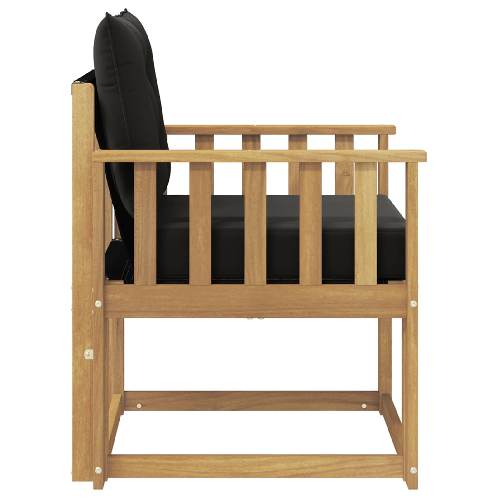 Outdoor-Sofa Massives Akazienholz und Textilene Weiß