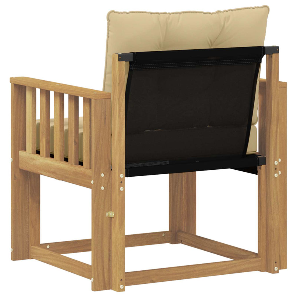 Outdoor-Sofa Massives Akazienholz und Textilene Weiß
