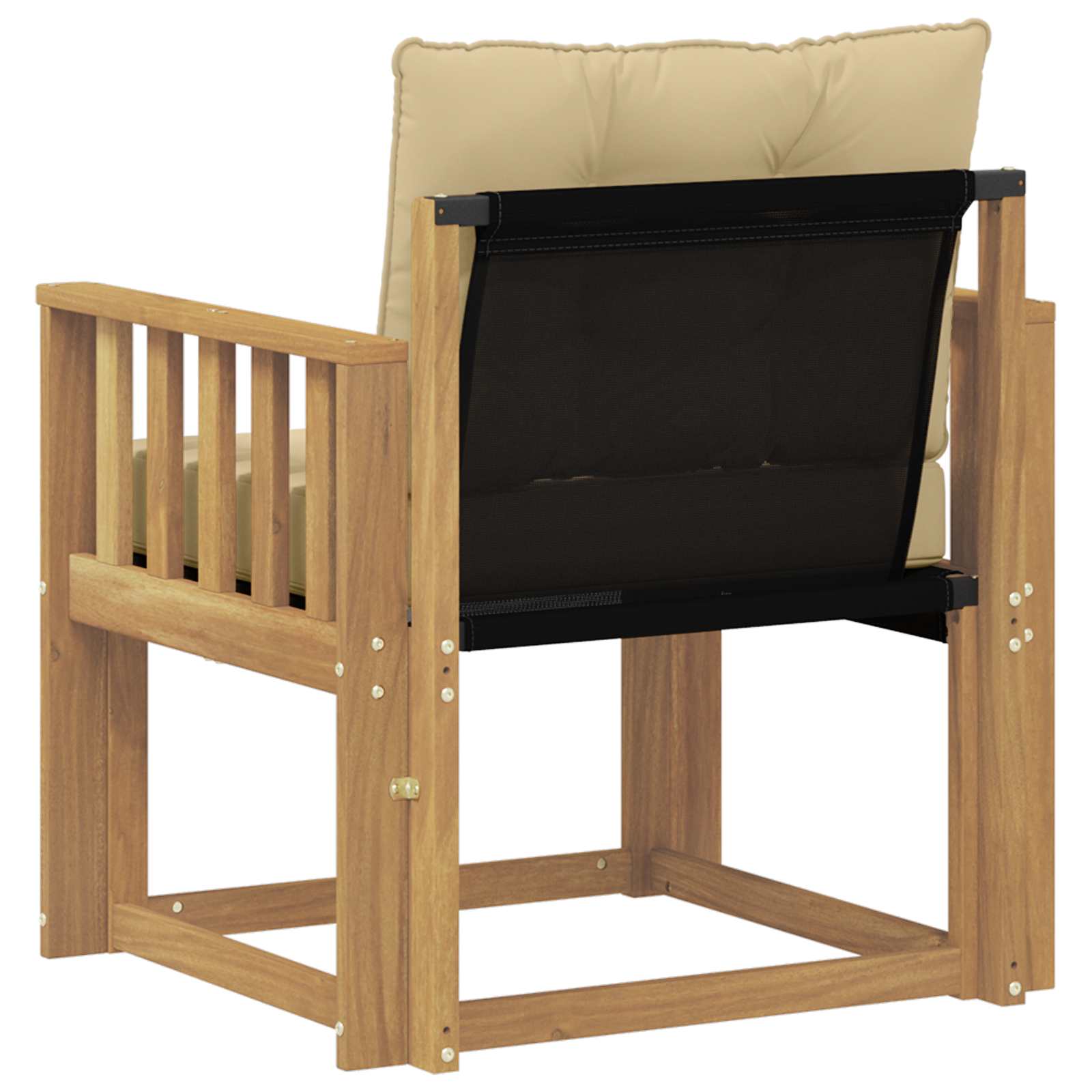 Outdoor-Sofa Massives Akazienholz und Textilene Weiß