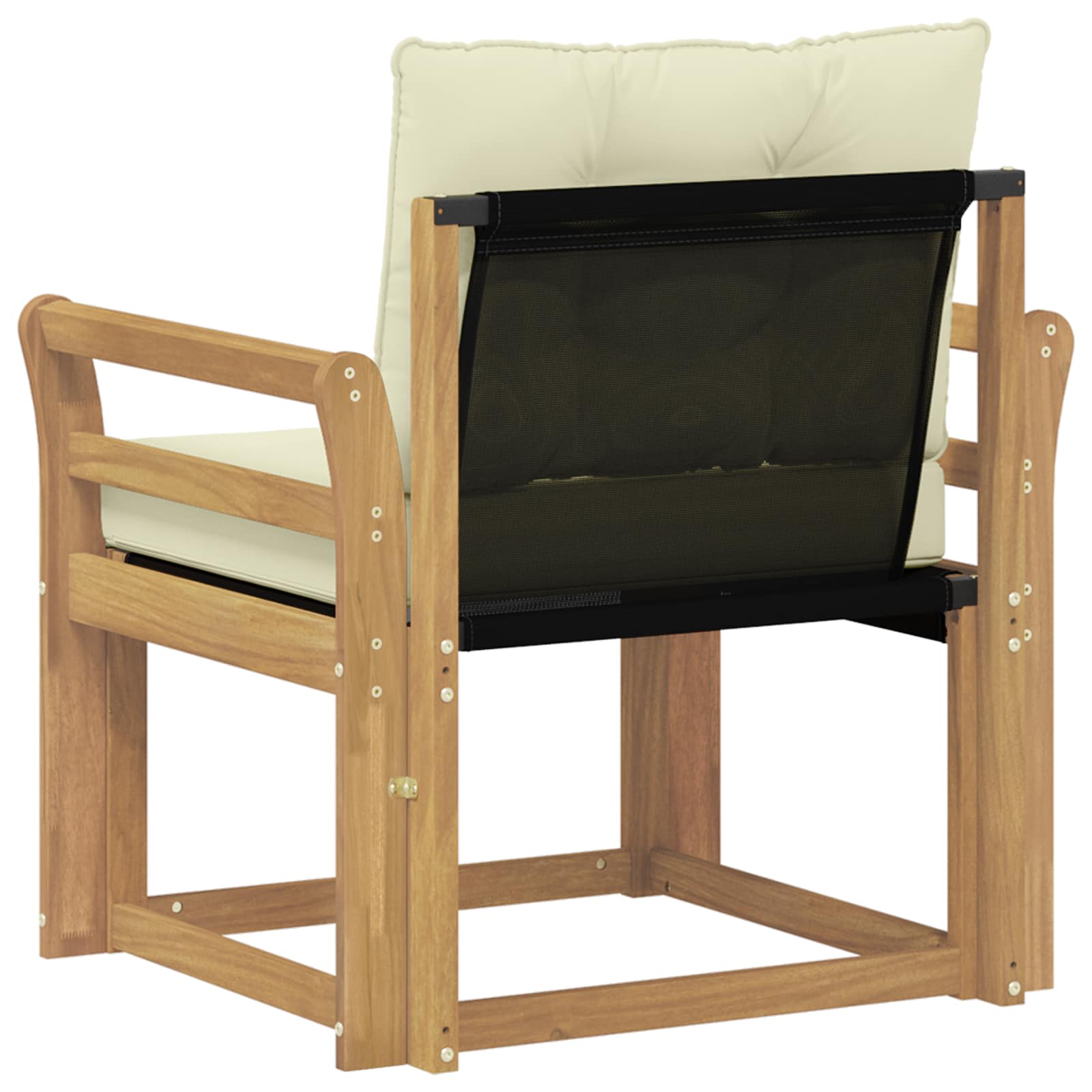 Outdoor-Sofa Massives Akazienholz und Textilene Weiß